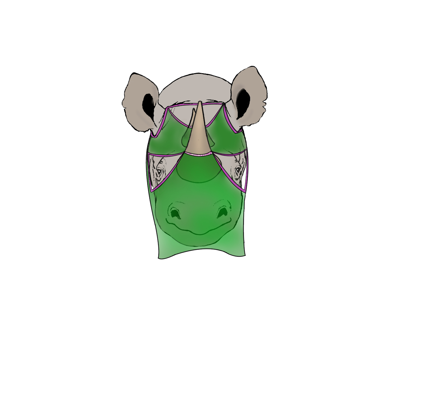 white rhino wife front view with green veil online marketing strategy #4