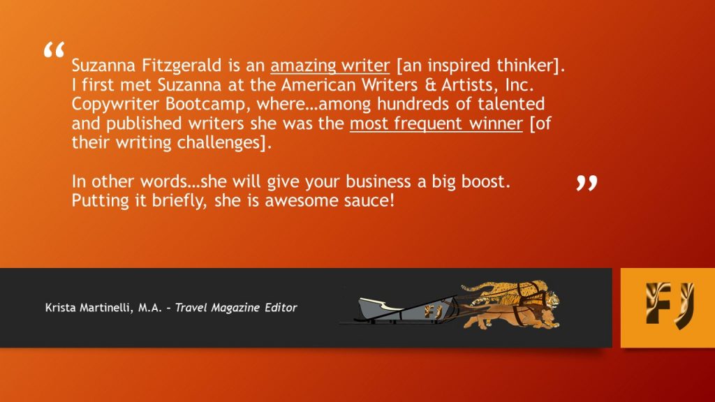 Testimonial for Suzanna The Challenge Queen Fitzgerald - Krista Martinelli