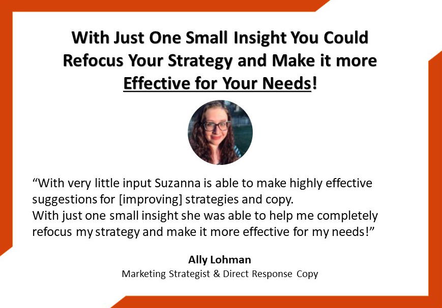 copywriting and strategist testimonial from Ally Lohman