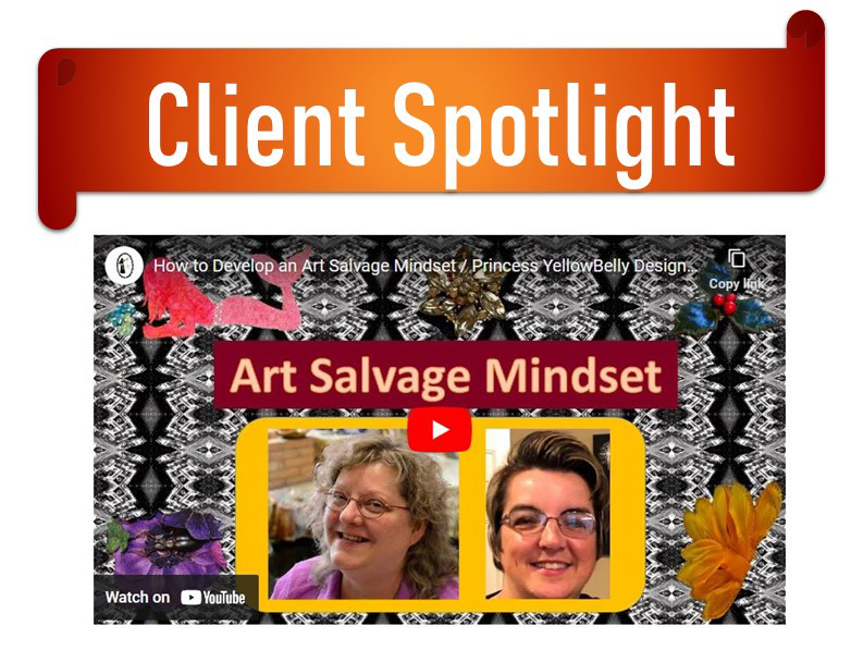 Client Spotlight: YouTube video snapshot of a live interview about quilting and salvage pieces for your art